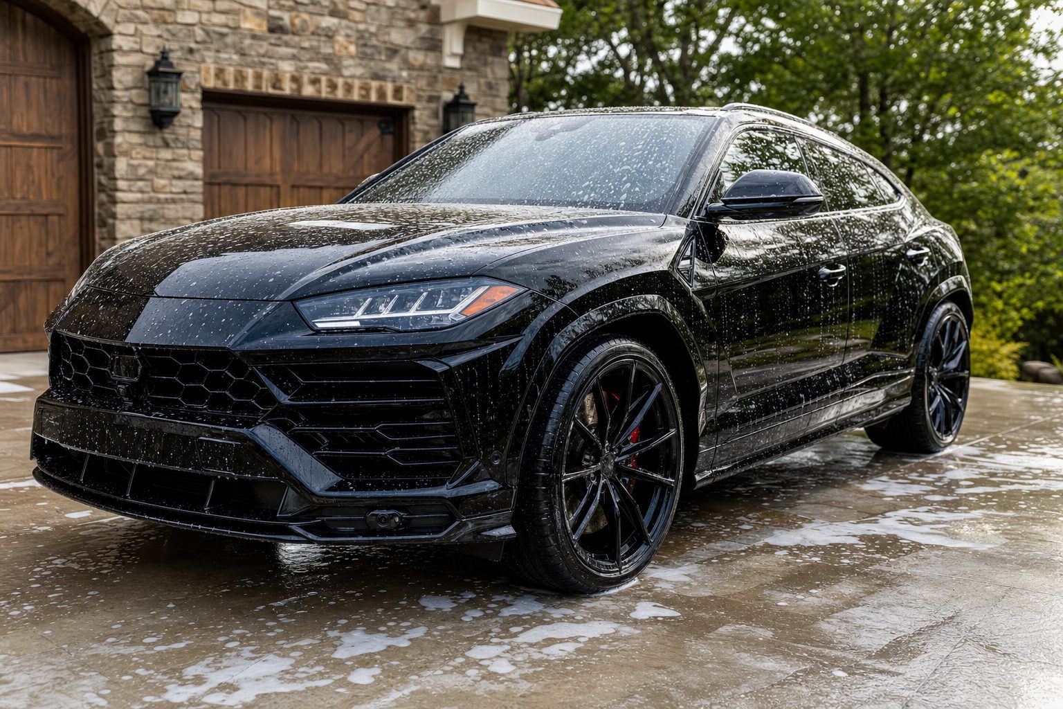 Pristine vehicle being detailed by a mobile detailer